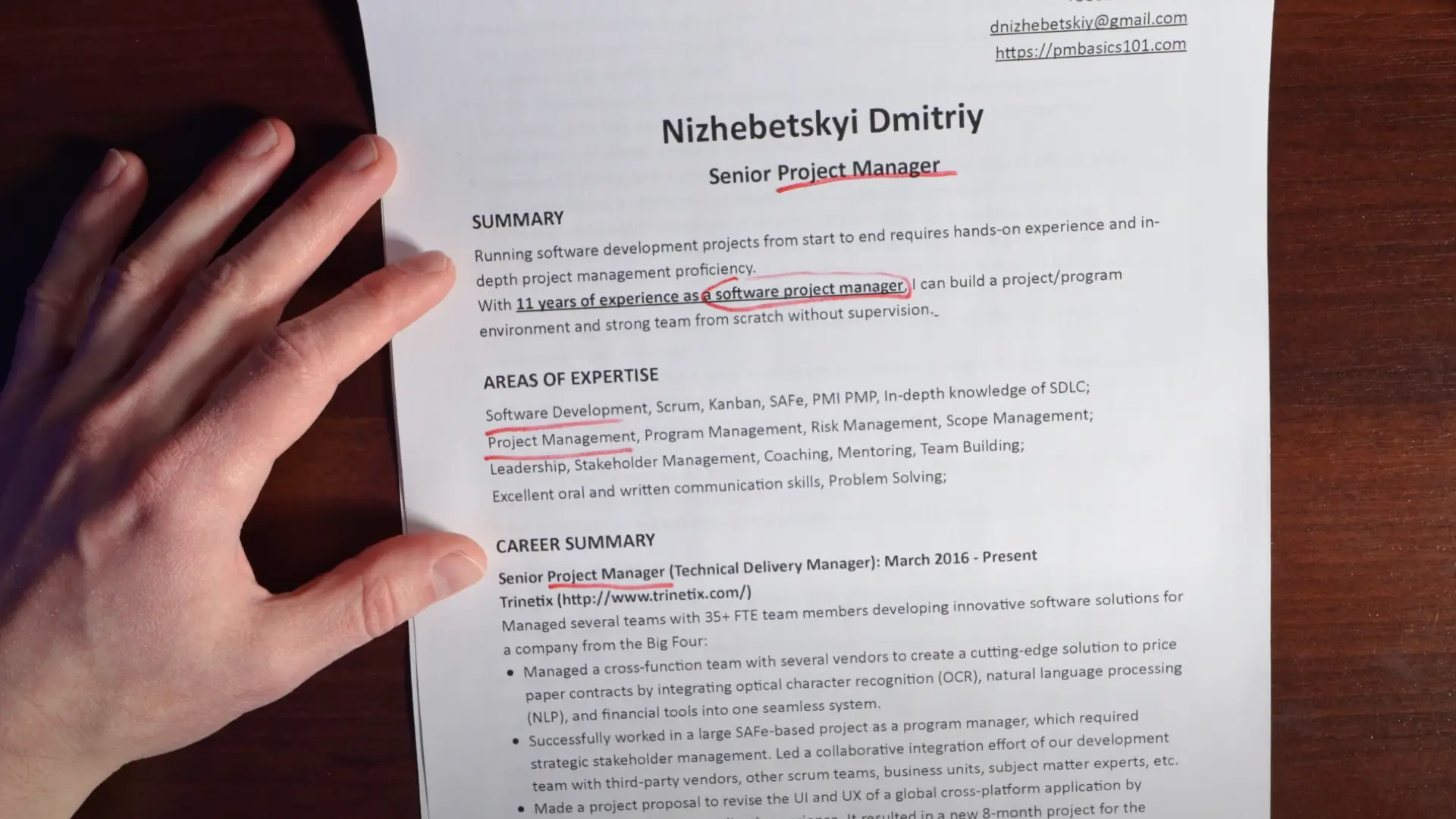 Notice how many times I mention that I'm an IT PM!